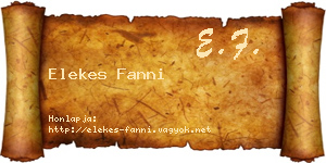 Elekes Fanni névjegykártya